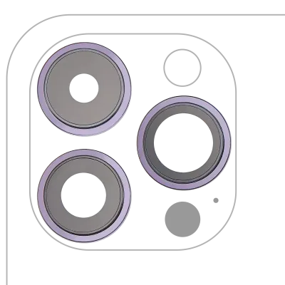 Back Camera Lens With Bracket & Bezel For iPhone 14 Pro / 14 Pro Max (3 Piece Set) (Premium) (Deep Purple)