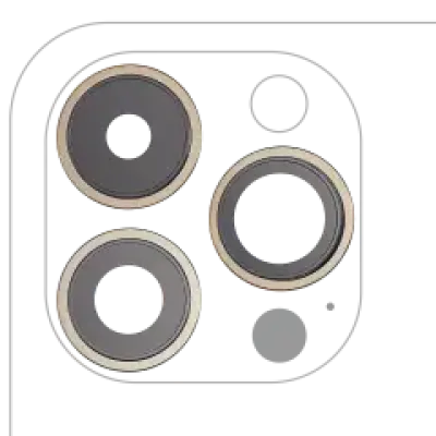Скло камери з кріпленням і рамкою для iPhone 14 Pro / 14 Pro Max (3 шт) (Premium) (золотий)