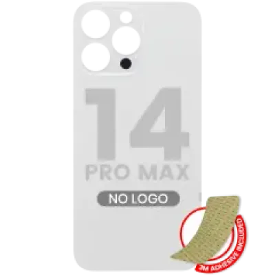 Заднє скло з проклейкою 3M для iPhone 14 Pro Max (без логотипу / великий отвір камери) (сріблястий)