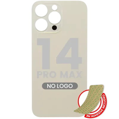 Back Glass With 3M Adhesive For iPhone 14 Pro Max (No Logo / Large Camera Hole) (Gold)