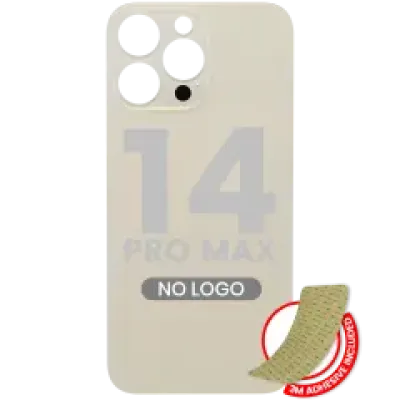 Заднє скло з проклейкою 3M для iPhone 14 Pro Max (без логотипу / великий отвір камери) (золотий)