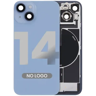Back Glass w/ MagSafe Magnet & NFC & Flashlight Flex For iPhone 14 (Aftermarket) (No Logo) (Blue)