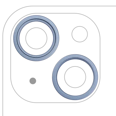 Back Camera Bezel Ring Only For iPhone 14 / 14 Plus (Blue) (2 Piece Set)