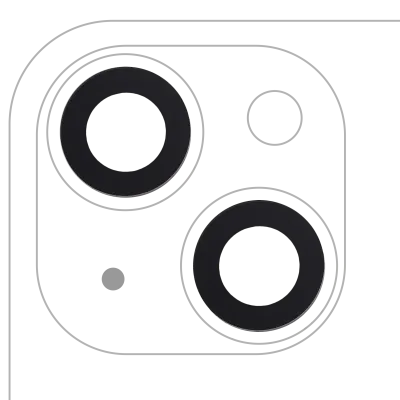 Скло камери з проклейкою для iPhone 14 / 14 Plus (2 шт) (Aftermarket Plus)