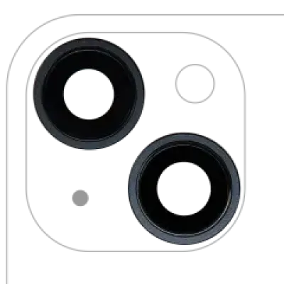 Скло камери з кріпленням і рамкою для iPhone 14 / 14 Plus (2 шт) (Premium) (Midnight)