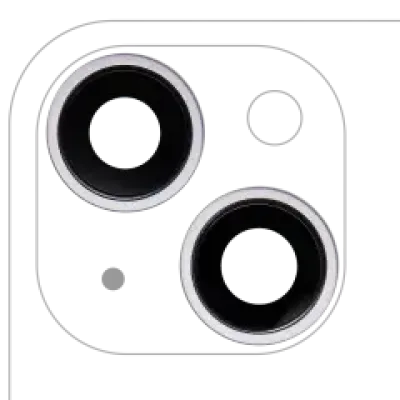 Скло камери з кріпленням і рамкою для iPhone 14 / 14 Plus (2 шт) (Premium) (фіолетовий)
