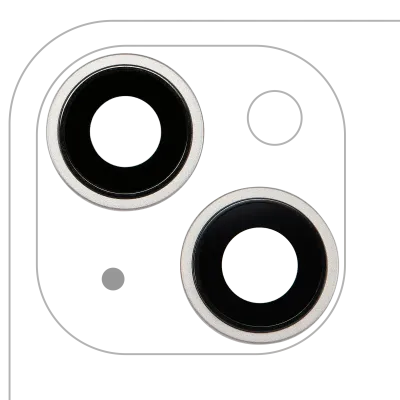 Back Camera Lens With Bracket & Bezel For iPhone 14 / 14 Plus (2 Piece Set) (Premium) (Starlight)