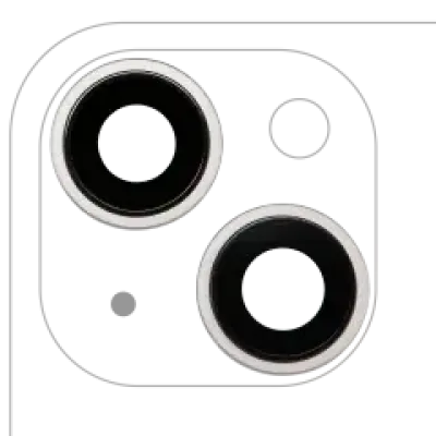 Скло камери з кріпленням і рамкою для iPhone 14 / 14 Plus (2 шт) (Premium) (Starlight)
