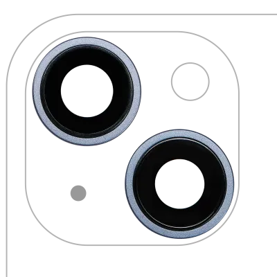 Back Camera Lens With Bracket & Bezel For iPhone 14 / 14 Plus (2 Piece Set) (Premium) (Blue)