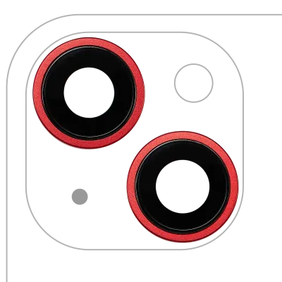 Back Camera Lens With Bracket & Bezel For iPhone 14 / 14 Plus (2 Piece Set) (Premium) (Red)