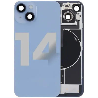 Back Glass w/ MagSafe Magnet & NFC & Flashlight Flex For iPhone 14 (Used OEM Pull: Grade B) (Blue)