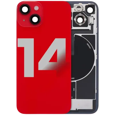 Back Glass w/ MagSafe Magnet & NFC & Flashlight Flex For iPhone 14 (Used OEM Pull: Grade B) (Red)