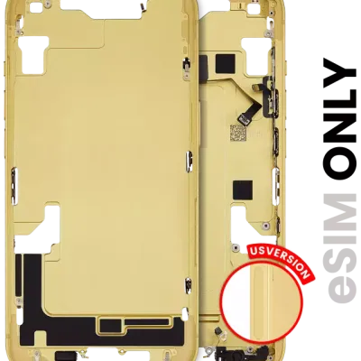 Mid-Frame Housing W/ Small Parts For iPhone 14 (US Version) (Used OEM Pull: Grade B) (Yellow)