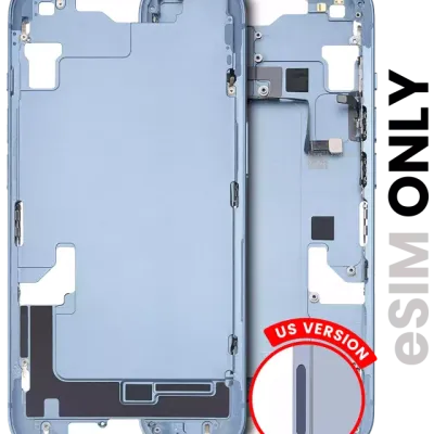 Mid-Frame Housing W/ Small Parts For iPhone 14 (US Version) (Used OEM Pull: Grade B) (Blue)