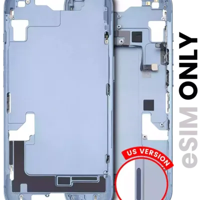 Mid-Frame Housing W/ Small Parts For iPhone 14 (US Version) (Used OEM Pull: Grade C) (Blue)