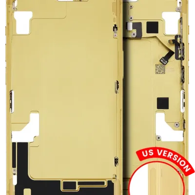 Mid-Frame Housing W/ Small Parts For iPhone 14 (US Version) (Used OEM Pull: Grade C) (Yellow)
