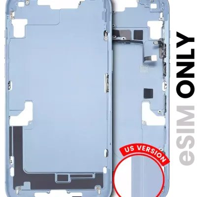Mid-Frame Housing W/ Small Parts For iPhone 14 Plus (US Version) (Used OEM Pull: Grade B) (Blue)