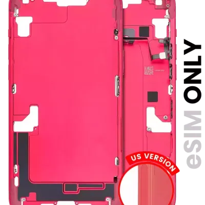 Mid-Frame Housing W/ Small Parts For iPhone 14 Plus (US Version) (Used OEM Pull: Grade B) (Red)