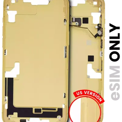 Mid-Frame Housing W/ Small Parts For iPhone 14 Plus (US Version) (Used OEM Pull: Grade B) (Yellow)
