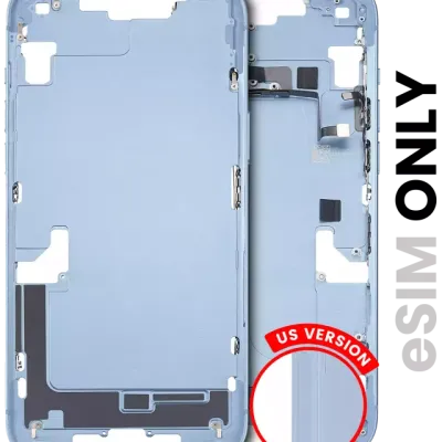 Mid-Frame Housing W/ Small Parts For iPhone 14 Plus (US Version) (Used OEM Pull: Grade C) (Blue)