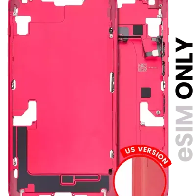 Mid-Frame Housing W/ Small Parts For iPhone 14 Plus (US Version) (Used OEM Pull: Grade C) (Red)