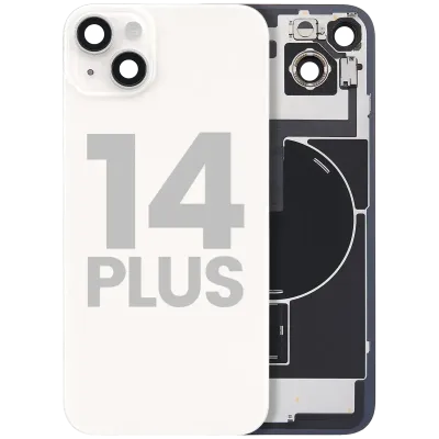 Заднє скло з магнітом MagSafe, NFC і шлейфом спалаху для iPhone 14 Plus (Used OEM Pull: Grade B) (Starlight)