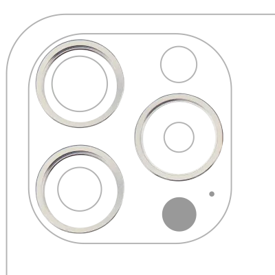 Back Camera Bezel Ring Only For iPhone 15 Pro (White Titanium) (3 Piece Set)