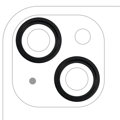 Рамка основної камери для iPhone 15 / 15 Plus (чорний) (2 шт)