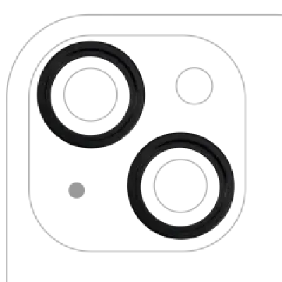 Рамка основної камери для iPhone 15 / 15 Plus (чорний) (2 шт)