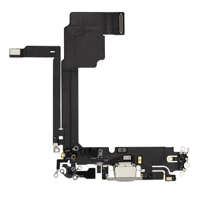 Charging Port Flex Cable For iPhone 15 Pro Max (Premium) (White Titanium)