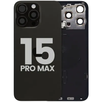 Back Glass w/ MagSafe Magnet & NFC & Flashlight Flex For iPhone 15 Pro Max (Used OEM Pull: Grade A) (Black Titanium)