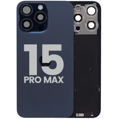 Back Glass w/ MagSafe Magnet & NFC & Flashlight Flex For iPhone 15 Pro Max (Used OEM Pull: Grade A) (Blue Titanium)