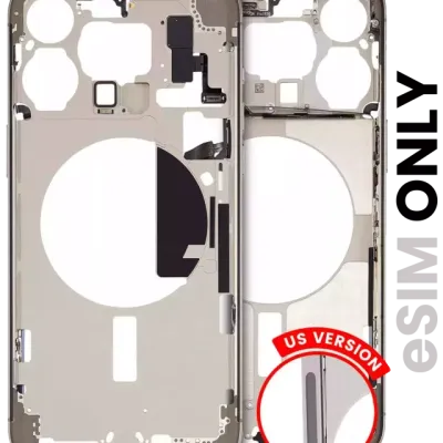 Mid-Frame Housing W/ Small Parts For iPhone 15 Pro Max (US Version) (Used OEM Pull: Grade A) (Natural Titanium)
