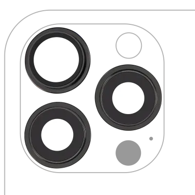 Back Camera Lens With Bracket & Bezel For iPhone 15 Pro Max (3 Piece Set) (Premium) (Black Titanium)