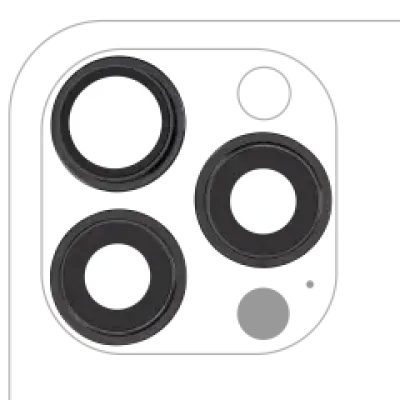 Скло камери з кріпленням і рамкою для iPhone 15 Pro Max (3 шт) (Premium) (Black Titanium)