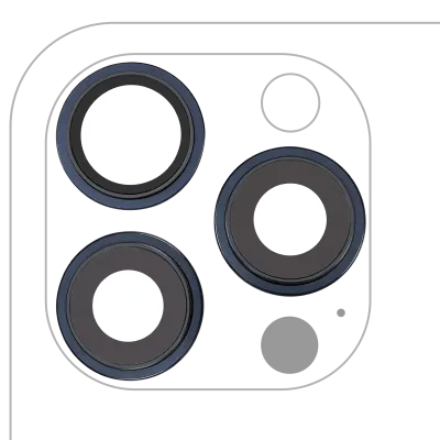 Back Camera Lens With Bracket & Bezel For iPhone 15 Pro Max (3 Piece Set) (Premium) (Blue Titanium)