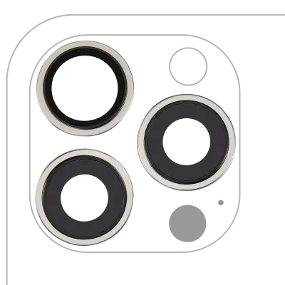 Back Camera Lens With Bracket & Bezel For iPhone 15 Pro Max (3 Piece Set) (Premium) (White Titanium)