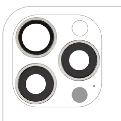 Скло камери з кріпленням і рамкою для iPhone 15 Pro Max (3 шт) (Premium) (White Titanium)