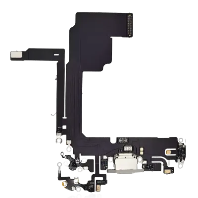 Charging Port Flex Cable For iPhone 15 Pro (Premium) (White Titanium)