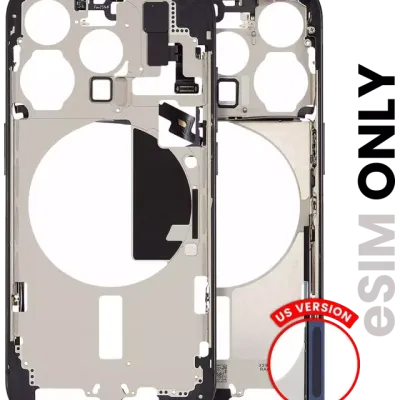 Mid-Frame Housing W/ Small Parts For iPhone 15 Pro (US Version) (Used OEM Pull: Grade A) (Blue Titanium)