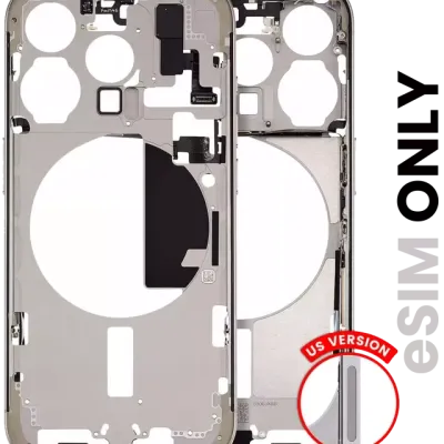 Mid-Frame Housing W/ Small Parts For iPhone 15 Pro (US Version) (Used OEM Pull: Grade A) (Natural Titanium)