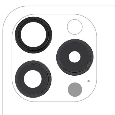 Back Camera Lens With Bracket & Bezel For iPhone 15 Pro (3 Piece Set) (Premium) (Black Titanium)