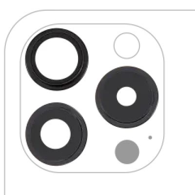 Скло камери з кріпленням і рамкою для iPhone 15 Pro (3 шт) (Premium) (Black Titanium)