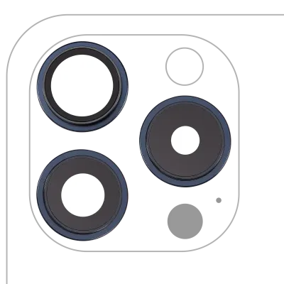 Back Camera Lens With Bracket & Bezel For iPhone 15 Pro (3 Piece Set) (Premium) (Blue Titanium)