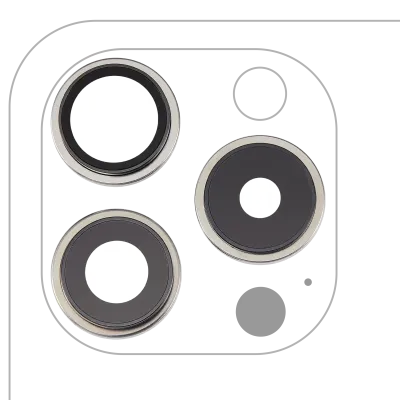 Back Camera Lens With Bracket & Bezel For iPhone 15 Pro (3 Piece Set) (Premium) (White Titanium)