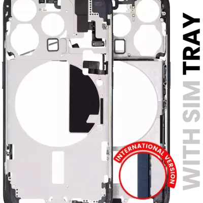 Mid-Frame Housing W/ Small Parts For iPhone 15 Pro (EU / Global Version) (Used OEM Pull: Grade A) (Blue Titanium)