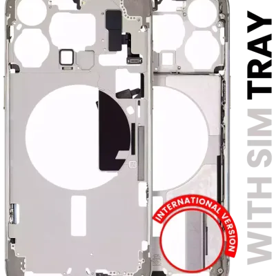 Mid-Frame Housing W/ Small Parts For iPhone 15 Pro Max (EU / Global Version) (Used OEM Pull: Grade A) (Natural Titanium)
