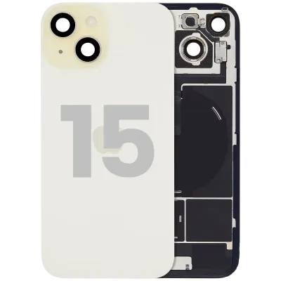 Back Glass w/ MagSafe Magnet & NFC & Flashlight Flex For iPhone 15 (Used OEM Pull: Grade A) (Yellow)