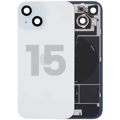 Back Glass w/ MagSafe Magnet & NFC & Flashlight Flex For iPhone 15 (Used OEM Pull: Grade A) (Blue)