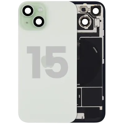 Back Glass w/ MagSafe Magnet & NFC & Flashlight Flex For iPhone 15 (Used OEM Pull: Grade A) (Green)